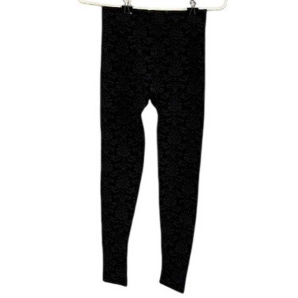French Laundry Floral Damask Patterned High Waisted Leggings Stretch Yoga Pants